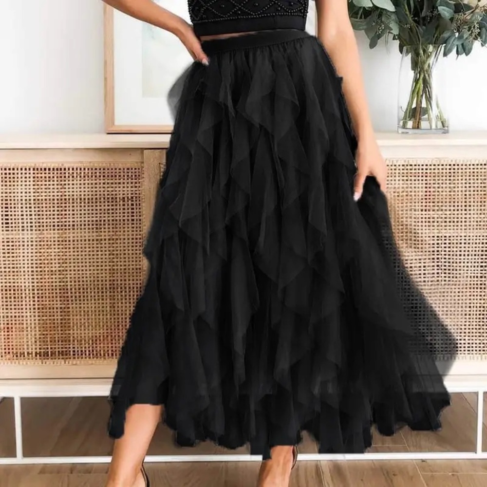 A-Line Long Tulle Skirts - Picture 2 of 3